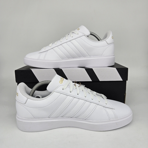 New adidas Grand Court 2.0 Cloud White Gold Metallic Women's Shoes Size 6 - Picture 6 of 8